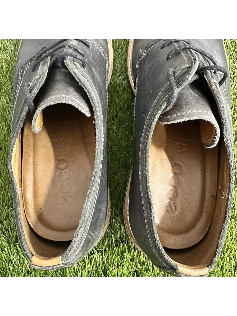 Ecco Kenton Men's Sz 11 / EU 45 Plain Toe Tie Oxford Shoes Slate Gray